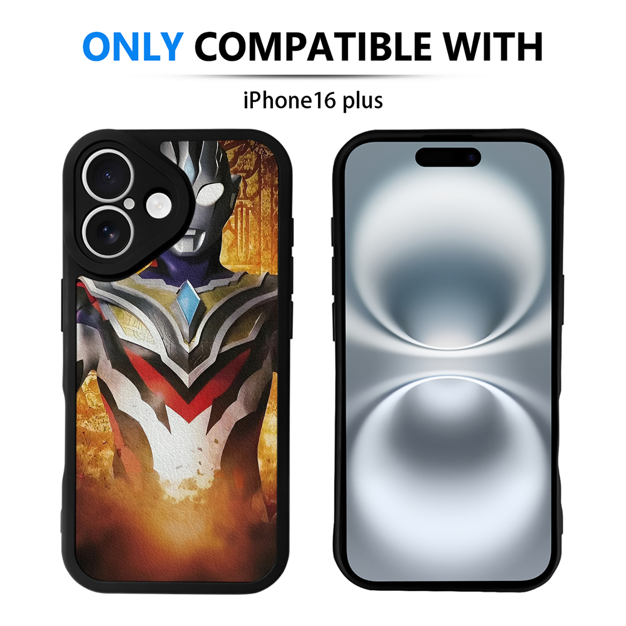 （画像用） ウルトラマン Ultraman 【iPhone 16シリーズ対応】シリコンスマホケース（レザー調） 材質：シリコン
